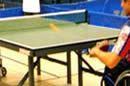 table tennis shot by left handed player