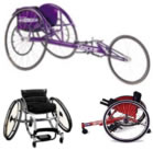 Image of racing, tennis and basketball wheelchairs. Click to find out more.